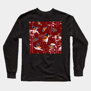 Jersey tiger moth fairy - red Long Sleeve T-Shirt